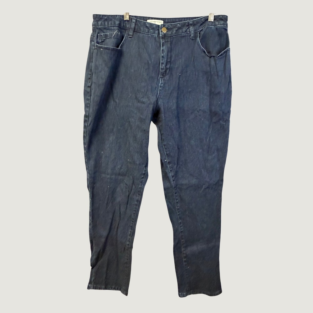Coldwater Creek Womens Dark Wash Straight Leg Denim Jeans Indigo Blue 14